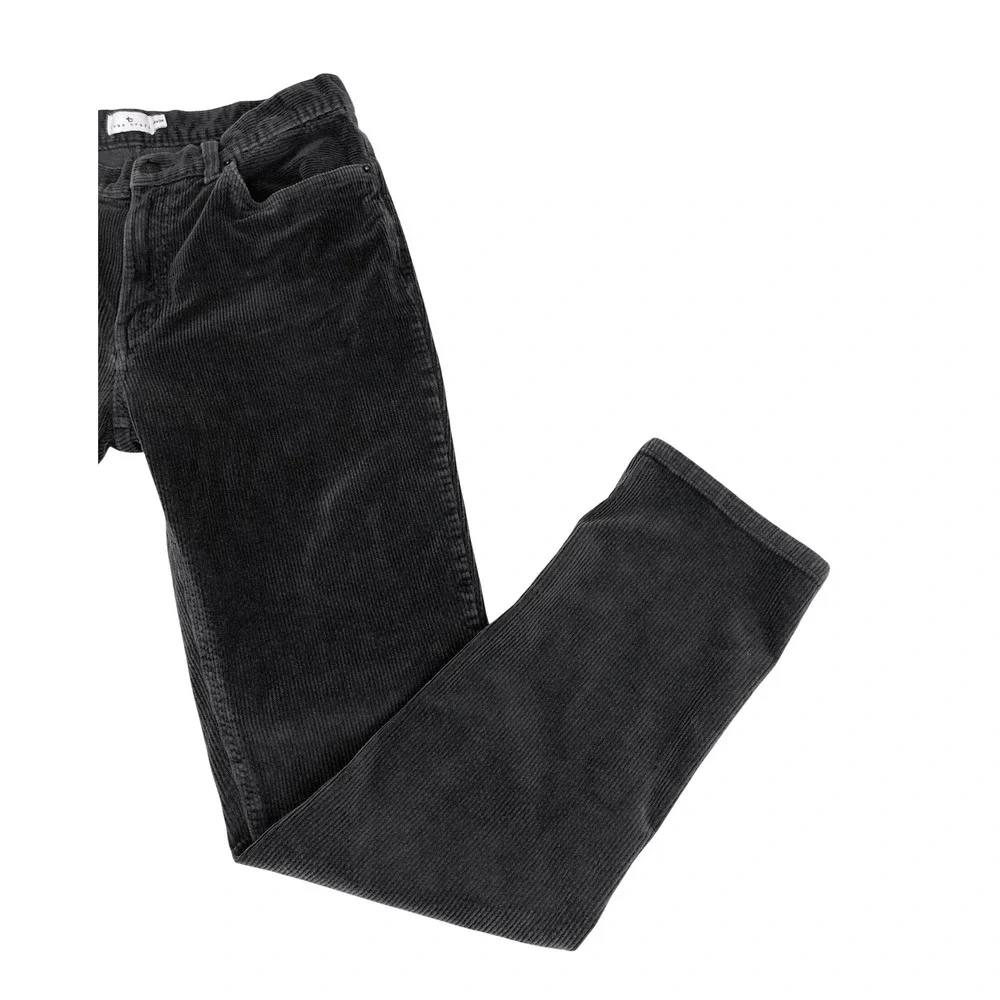 True Craft Mens Charcoal Gray Corduroy‎ Straight Leg Pants 34x34 Stretch Cotton